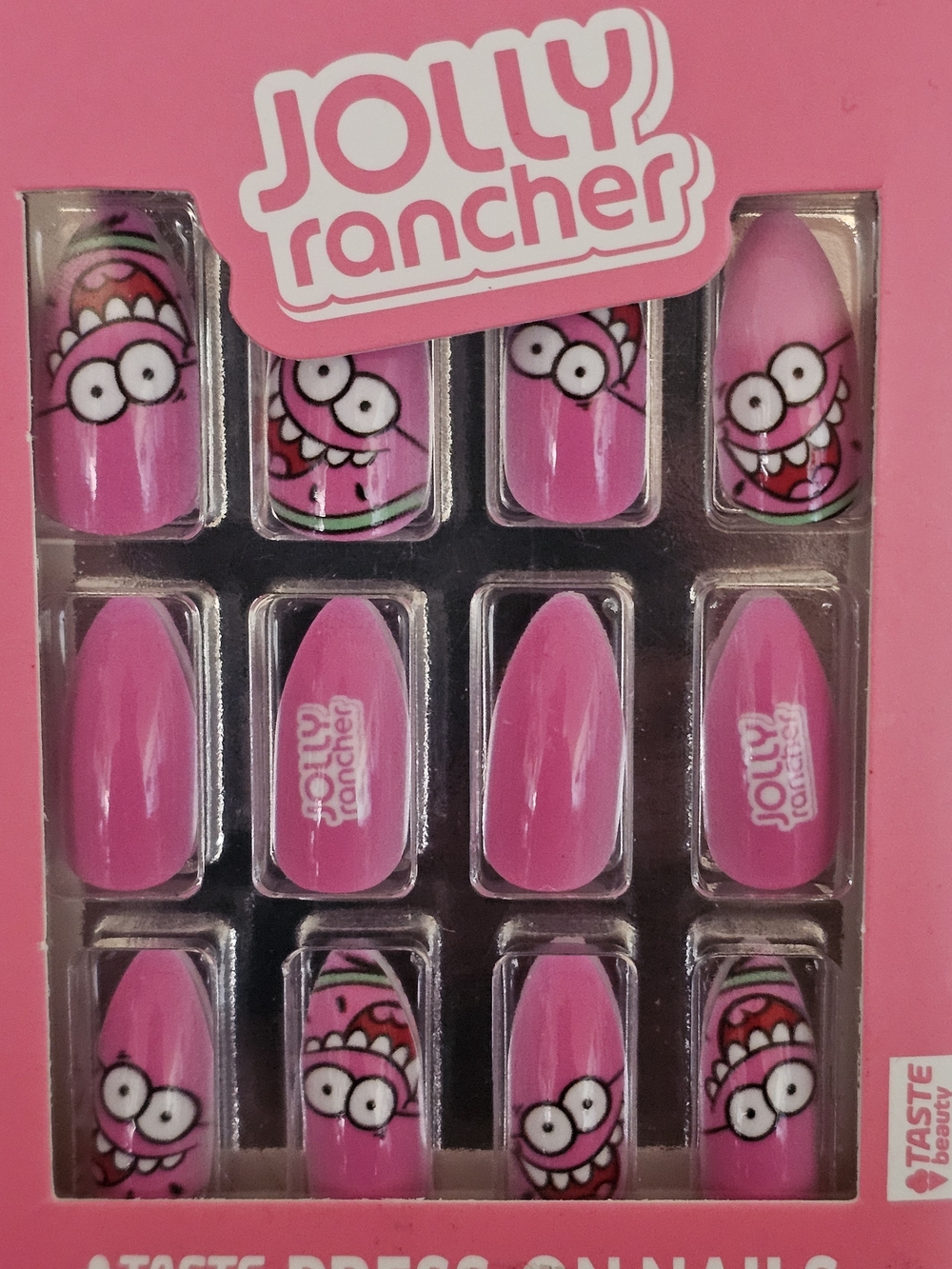 NIB Jolly Rancher Pink Watermelon Press-On Nails - Pre-Glued